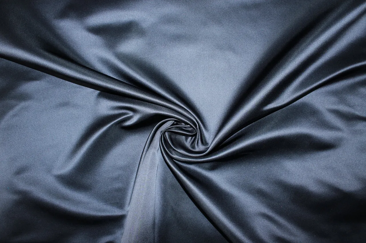 3 Yards of Double Faced Silk Duchesse Satin - Navy