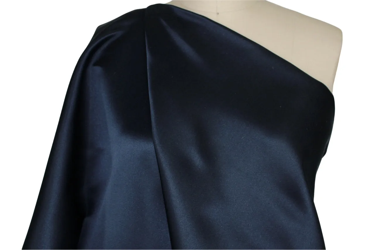 3 Yards of Double Faced Silk Duchesse Satin - Navy