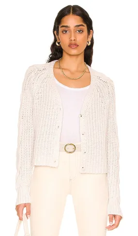 525 Cardigan With Cable Sleeves in Nude