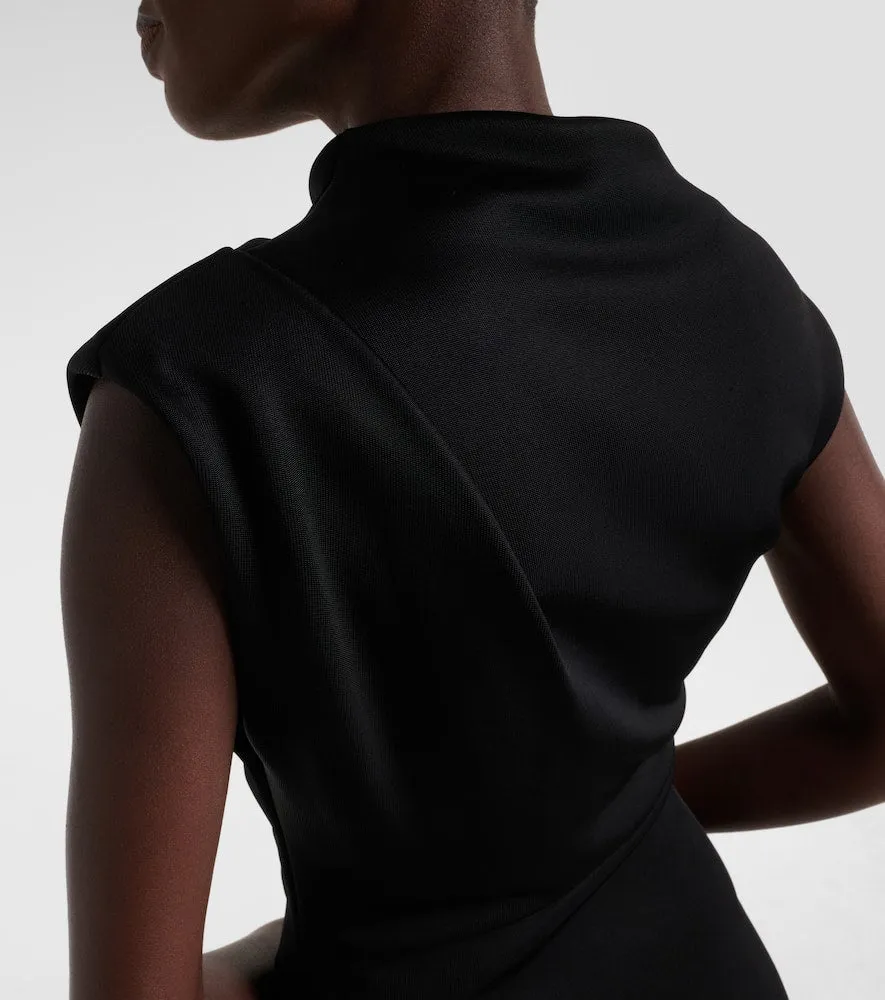 Alexander McQueen Asymmetric jersey midi dress
