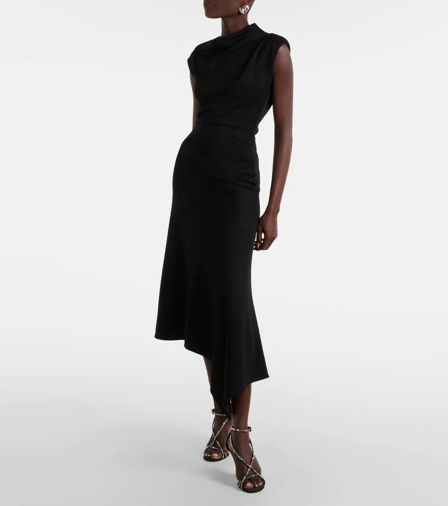 Alexander McQueen Asymmetric jersey midi dress