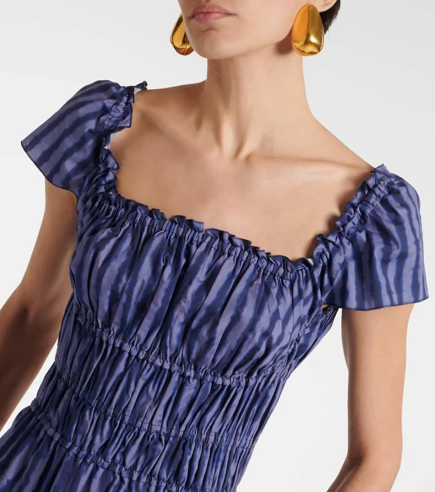 Altuzarra Ruched cotton-blend midi dress