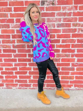 Berries & Sugaa Leopard Cozy Knitted Sweater