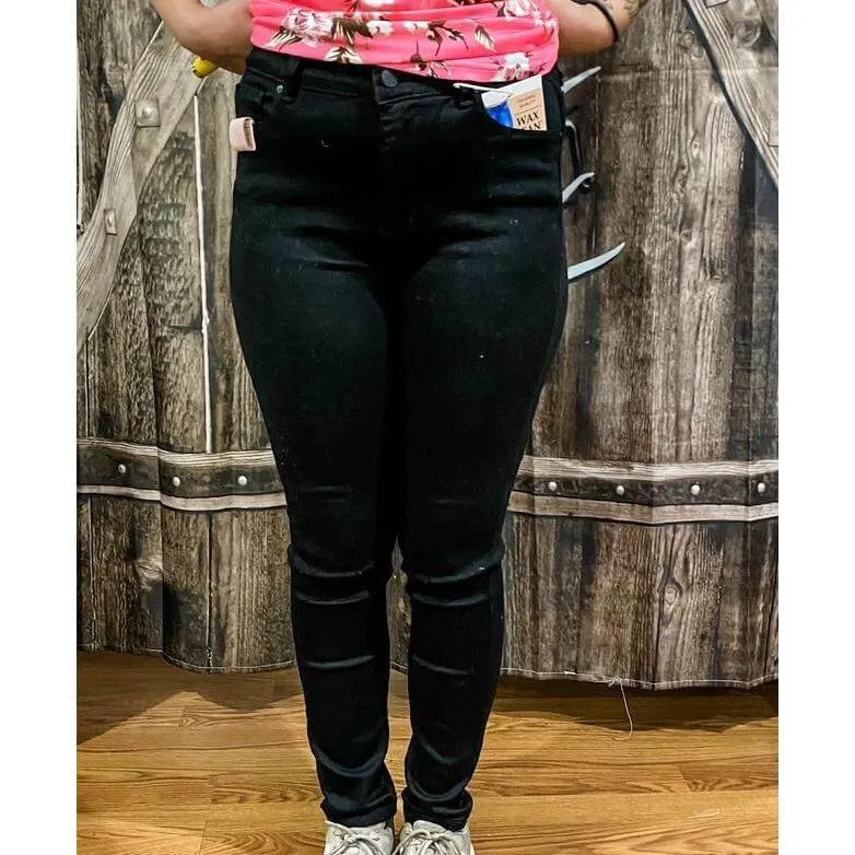 Black Juniors Stretch Wax Jeans