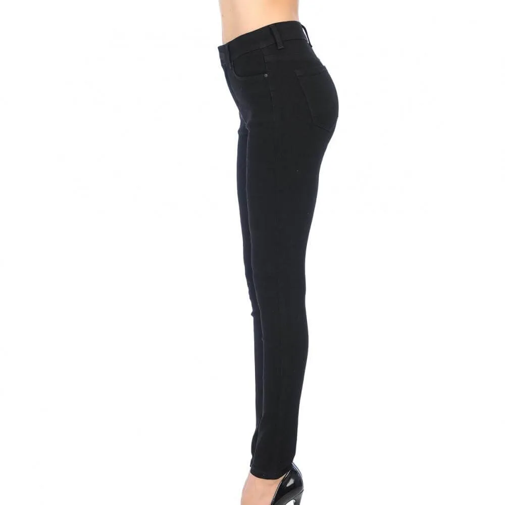 Black Juniors Stretch Wax Jeans