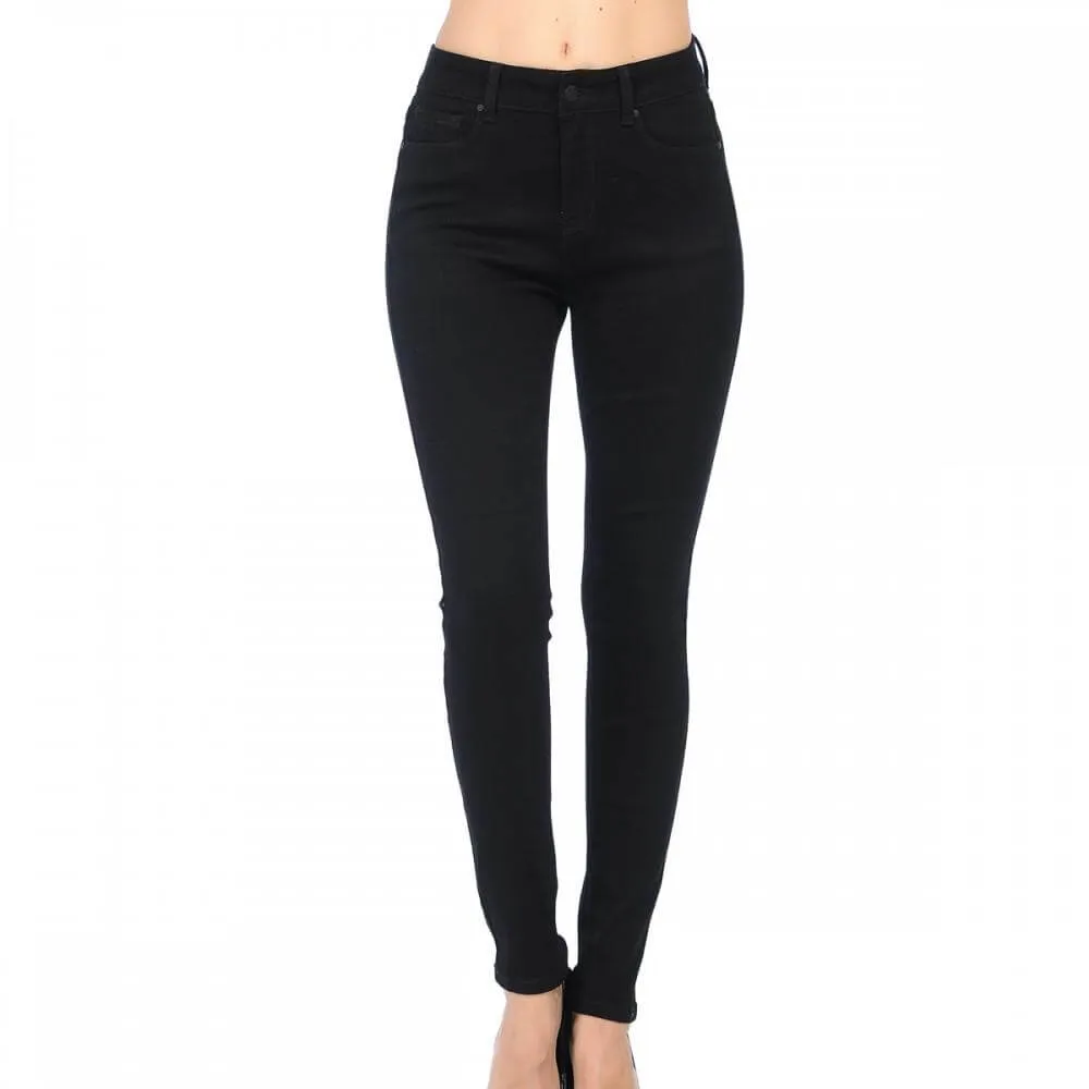 Black Juniors Stretch Wax Jeans