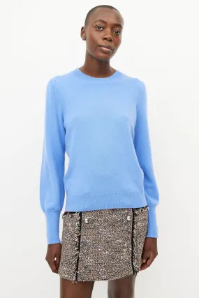 Blue Cashmere Knit Sweater