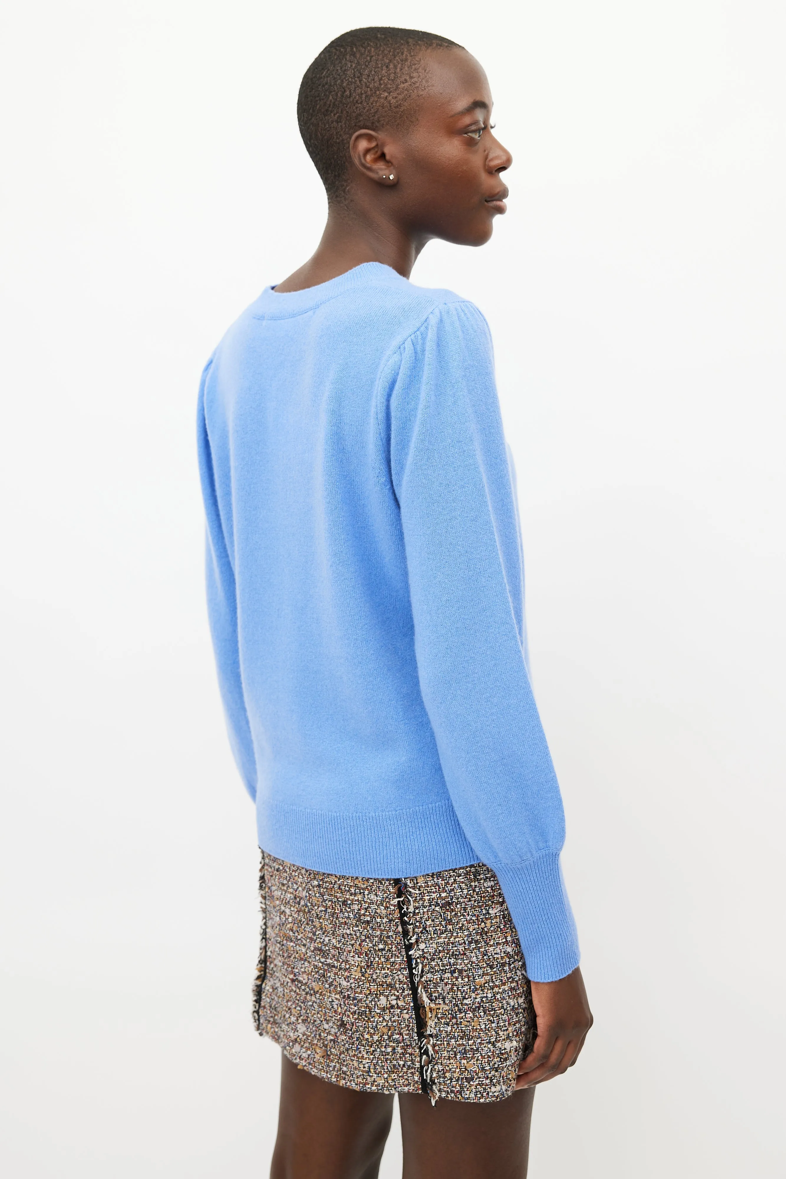 Blue Cashmere Knit Sweater