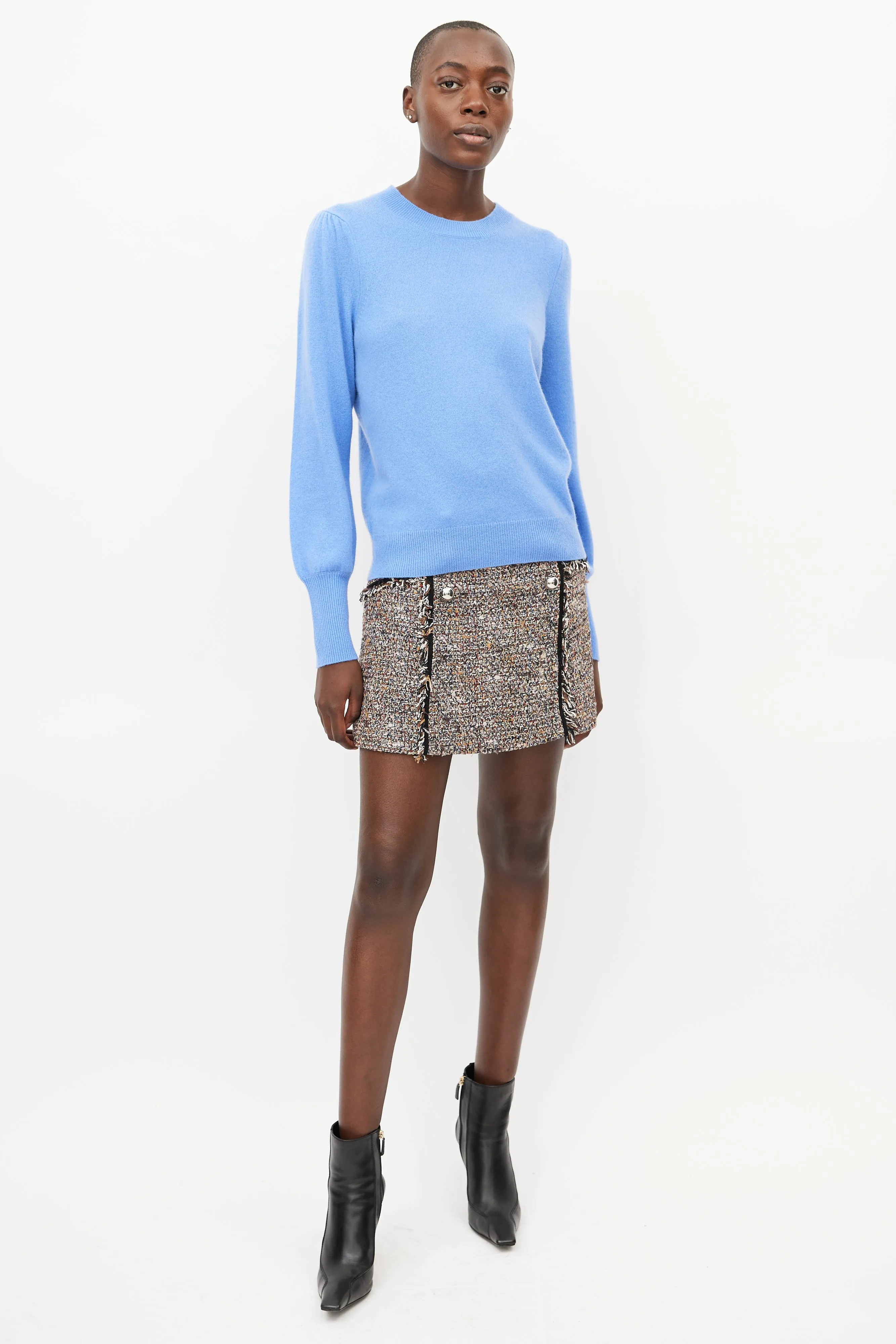 Blue Cashmere Knit Sweater