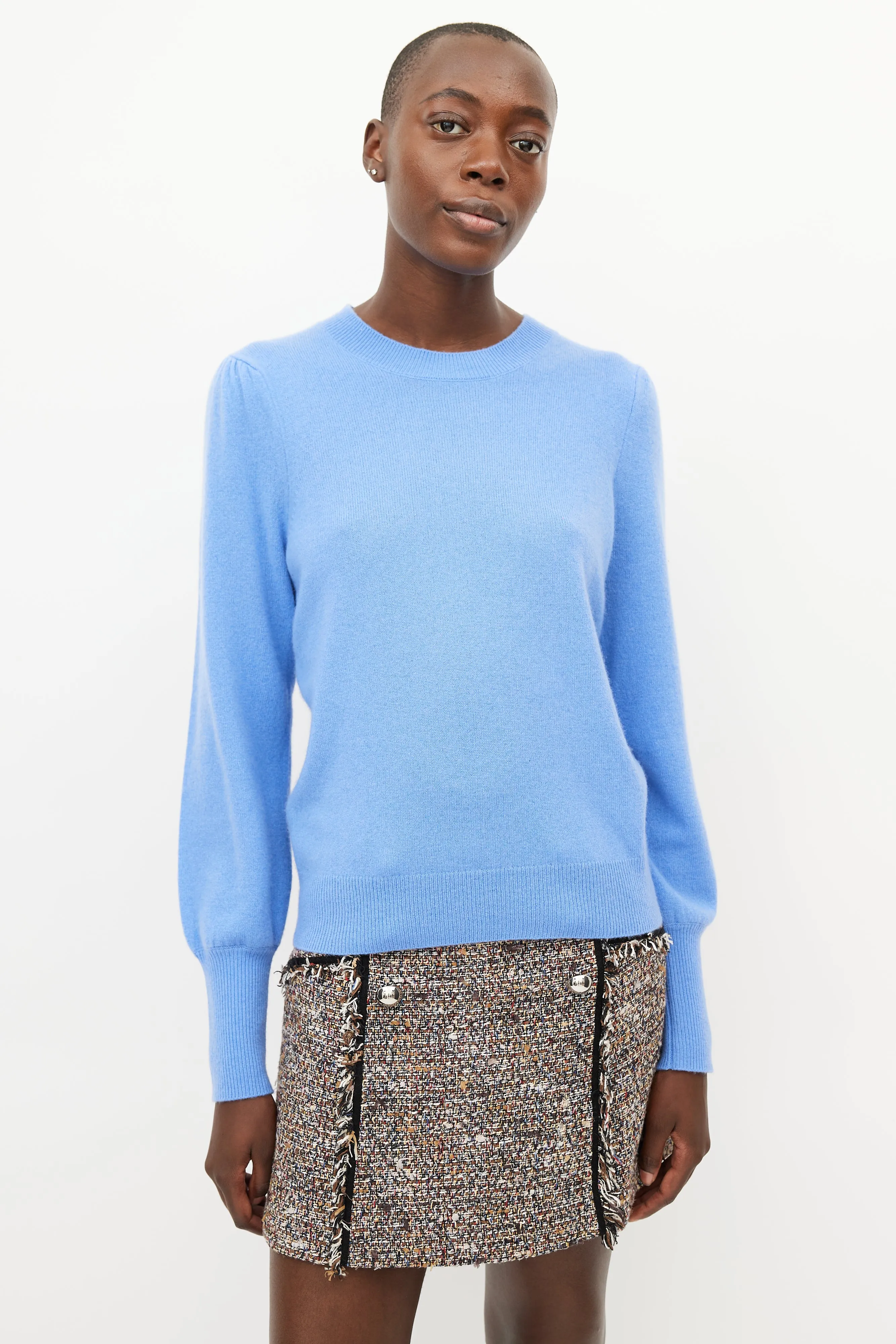 Blue Cashmere Knit Sweater