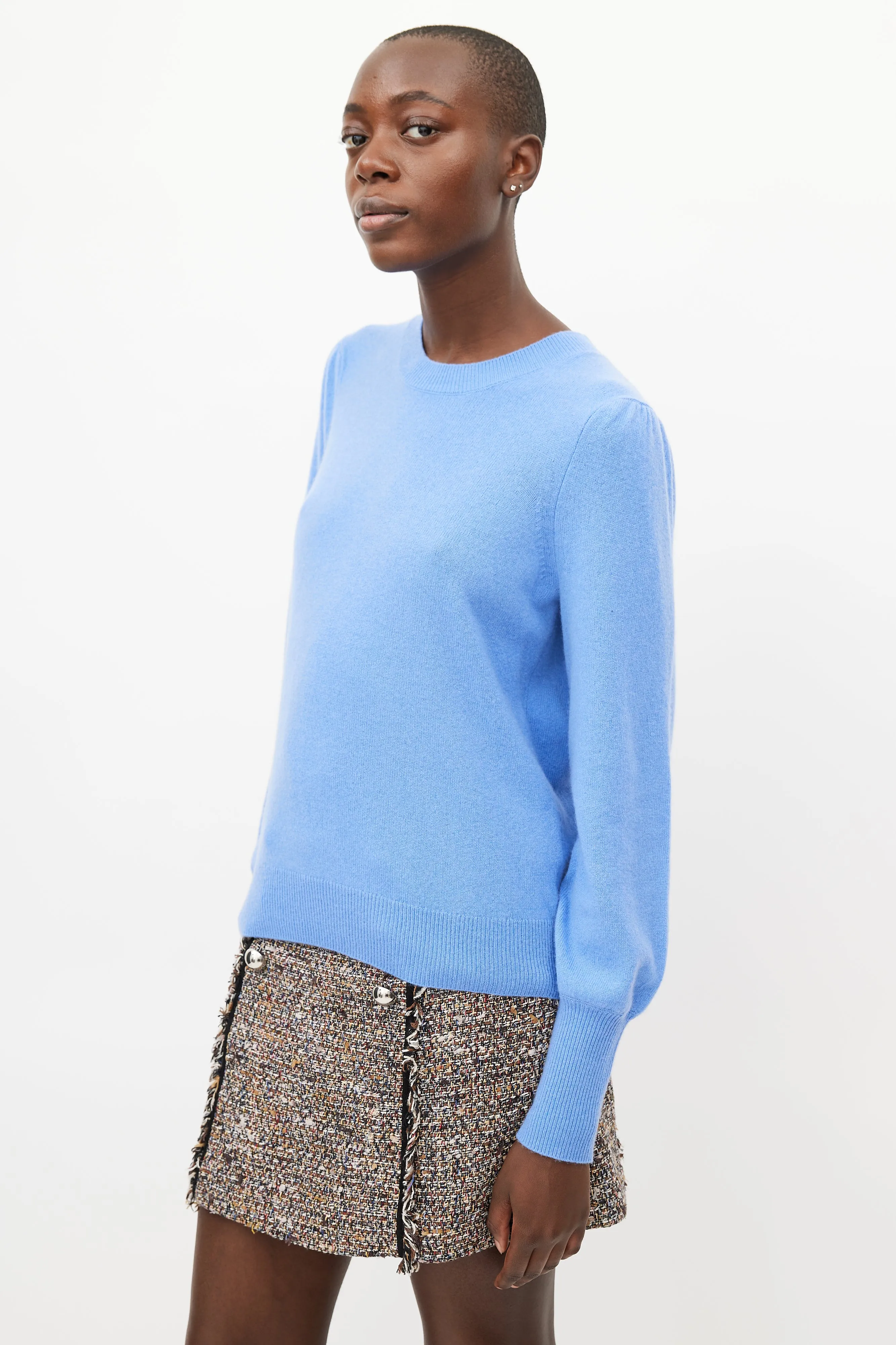 Blue Cashmere Knit Sweater