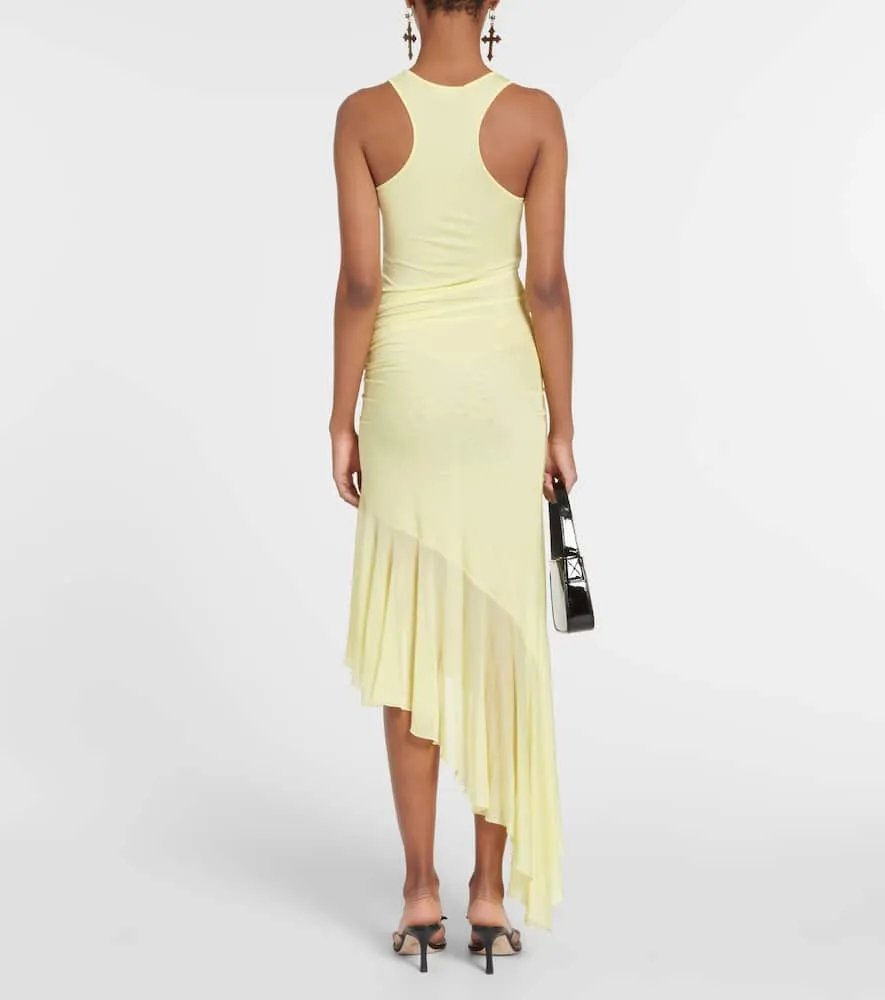 Blumarine Ruched corsage jersey midi dress