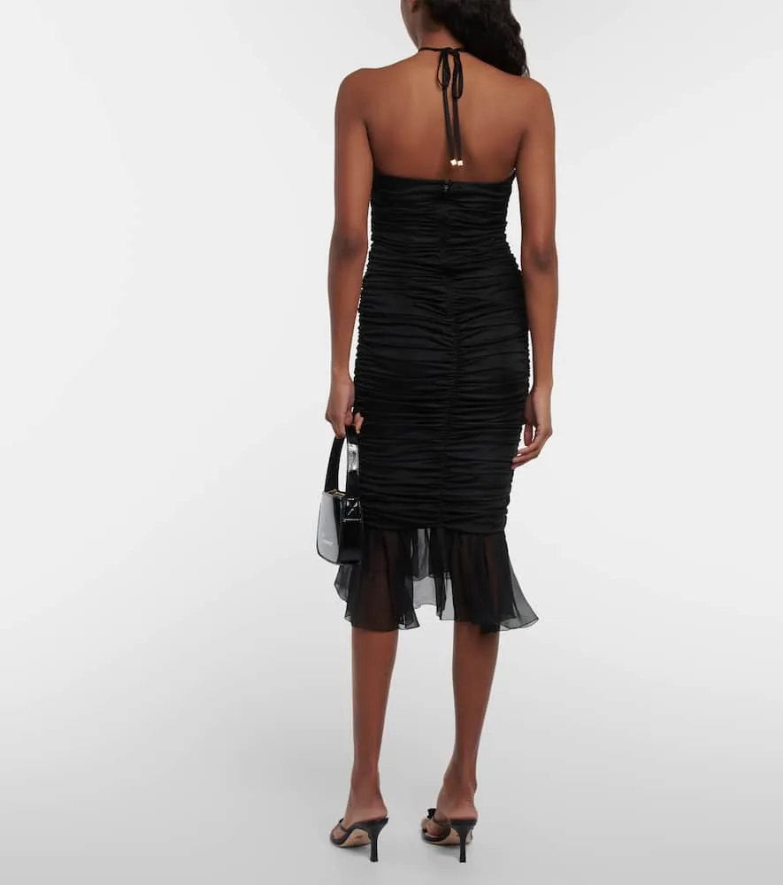 Blumarine Ruched jersey midi dress