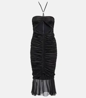 Blumarine Ruched jersey midi dress