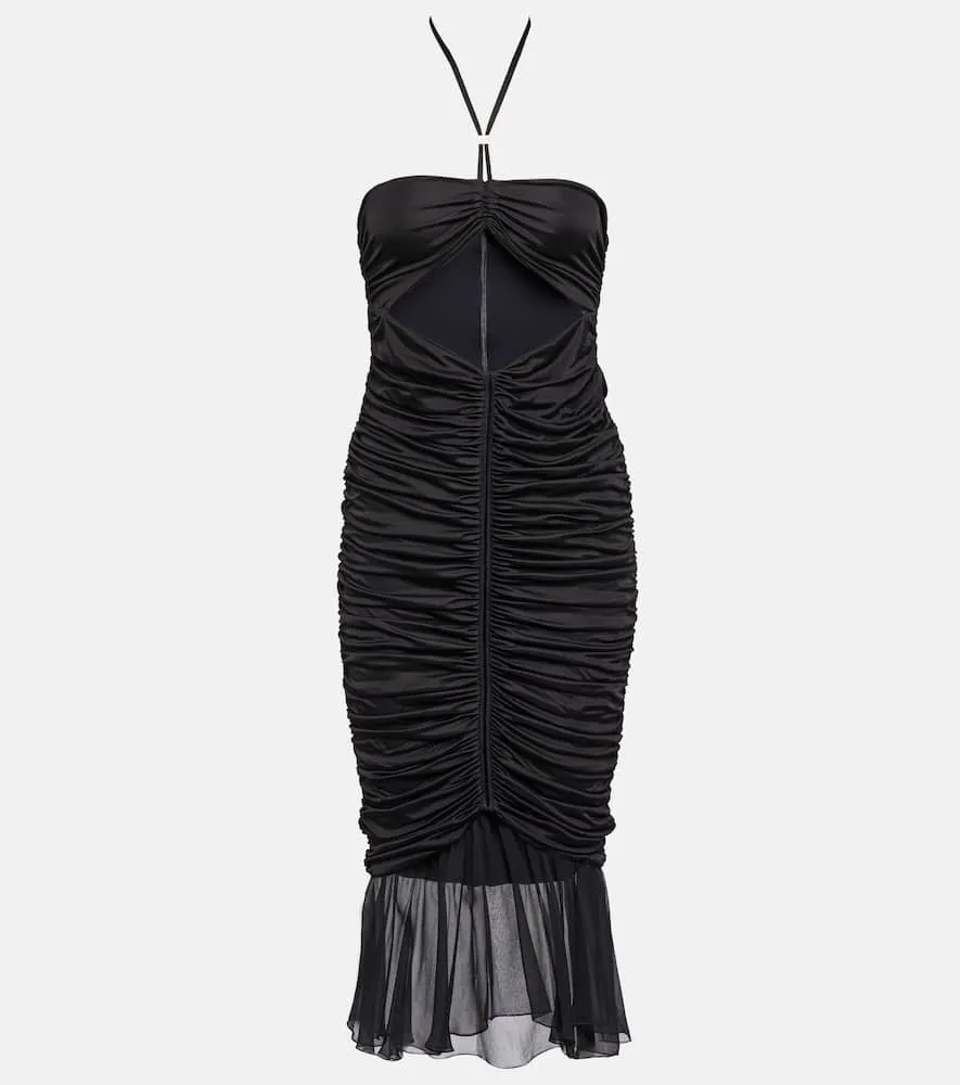 Blumarine Ruched jersey midi dress