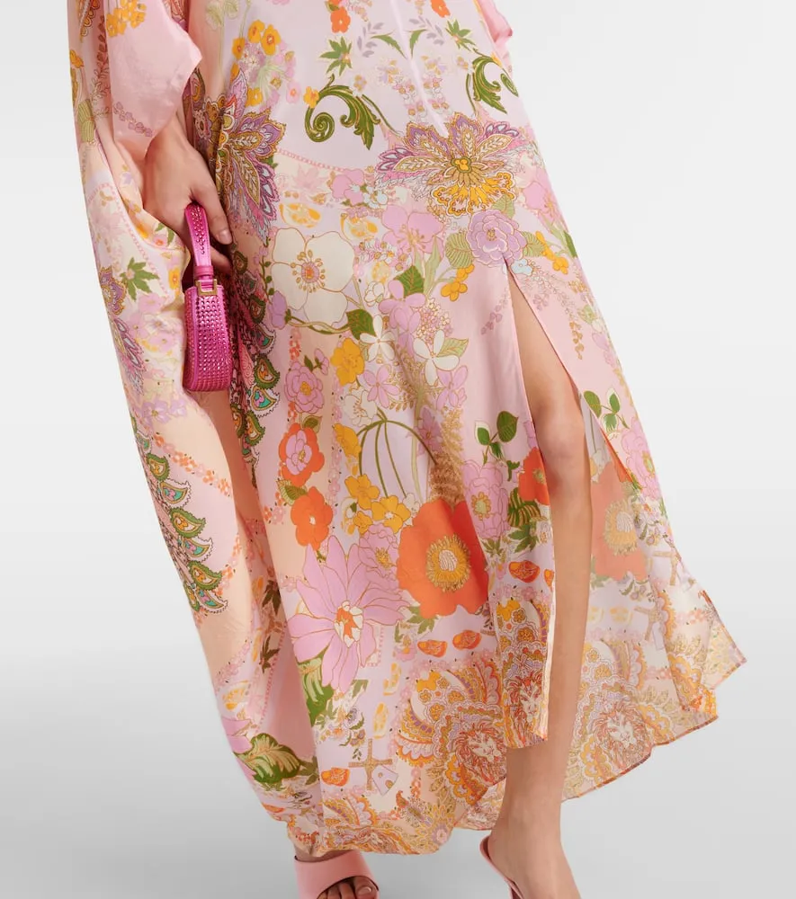 Camilla Printed embellished silk kaftan
