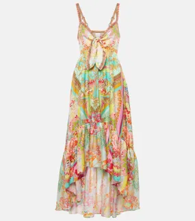 Camilla Printed ruffled silk midi dress