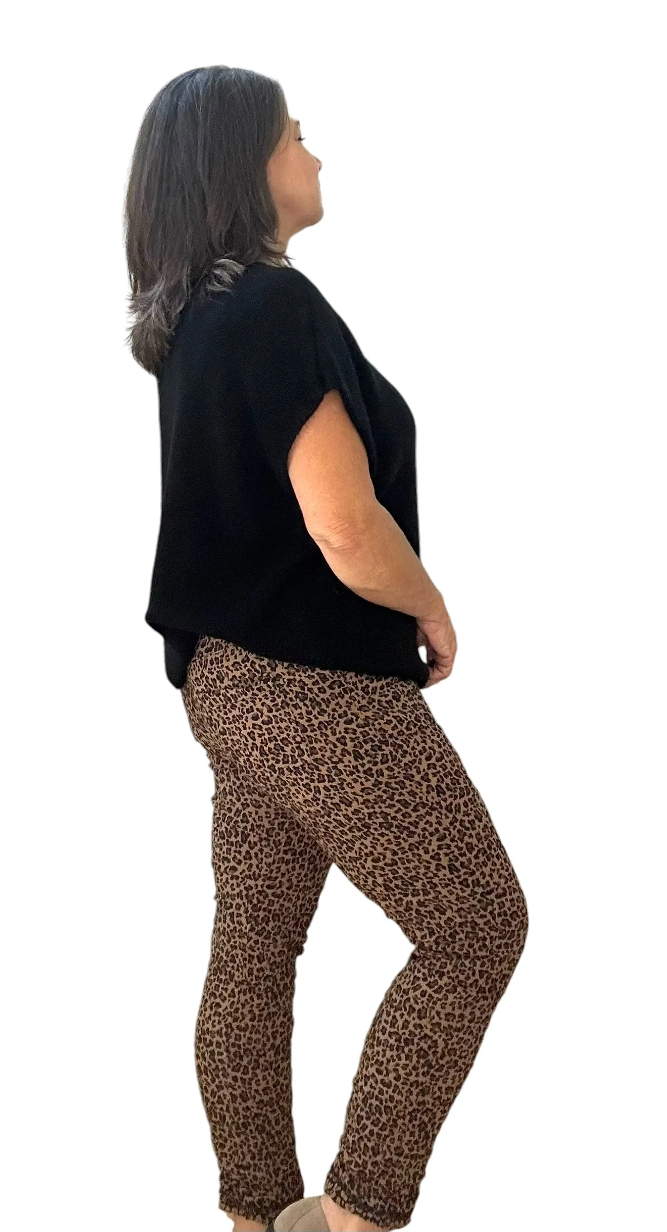 Chic Animal print Italian Magic pants