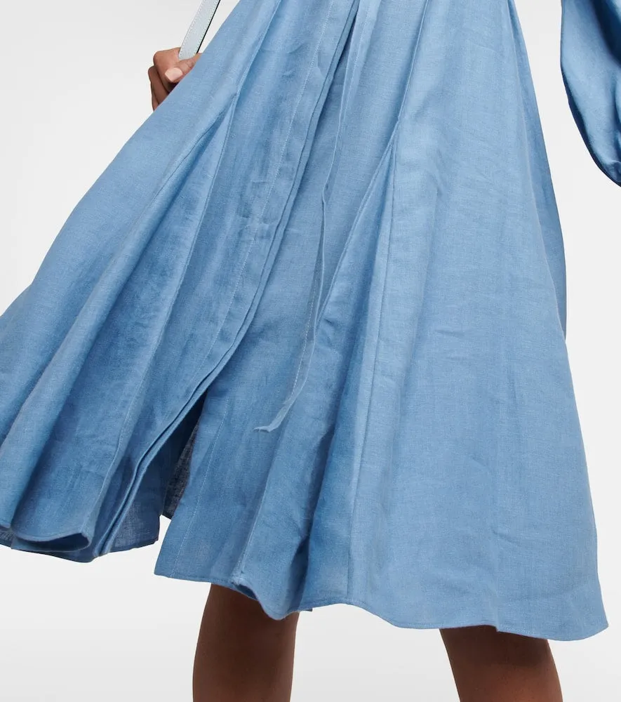 Chloe Belted linen midi dress