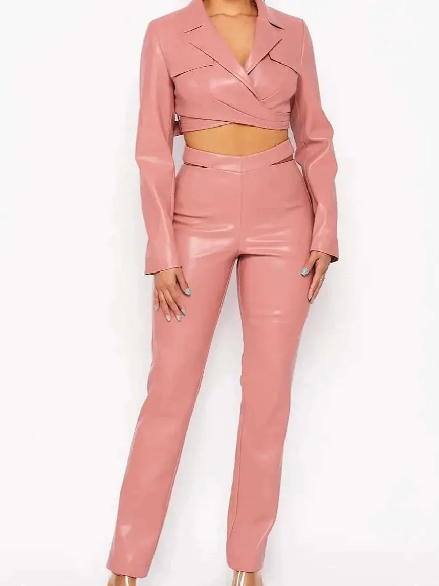 City Chic Cropped Top and Pants Set
