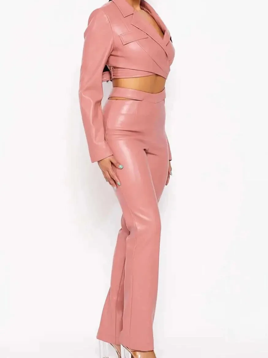 City Chic Cropped Top and Pants Set