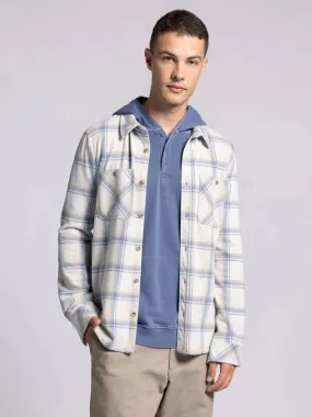 Clark Shirt - Long Sleeve Button Up  CREAM BLUE PLAID