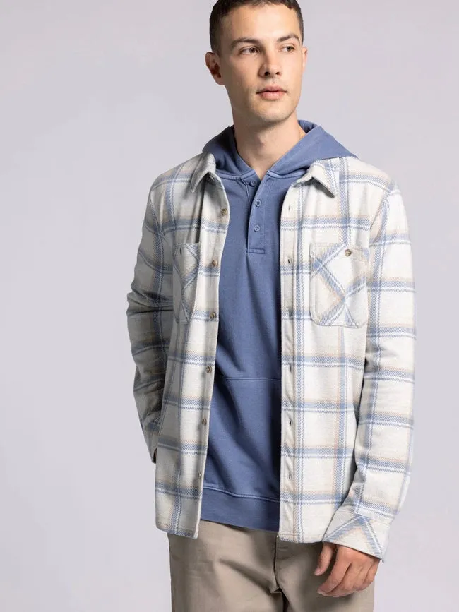 Clark Shirt - Long Sleeve Button Up  CREAM BLUE PLAID