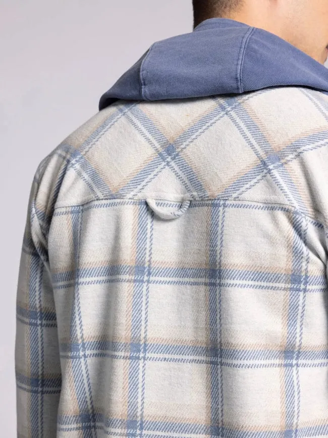 Clark Shirt - Long Sleeve Button Up  CREAM BLUE PLAID