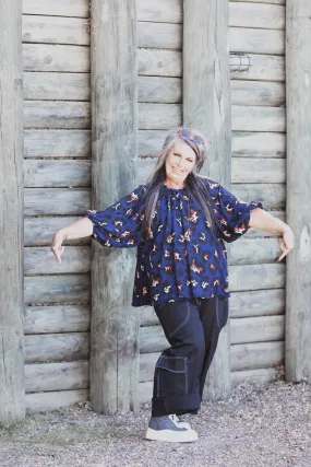 Coco Top in Blue Fleck