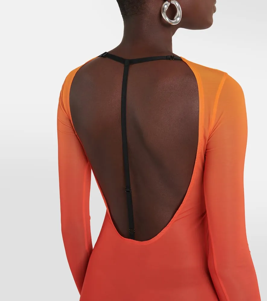 Courreges Gradient semi-sheer midi dress