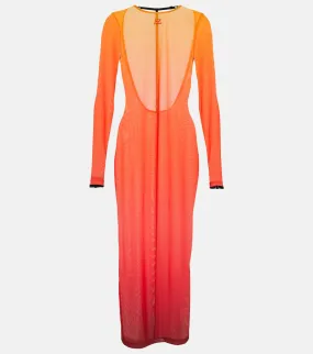 Courreges Gradient semi-sheer midi dress