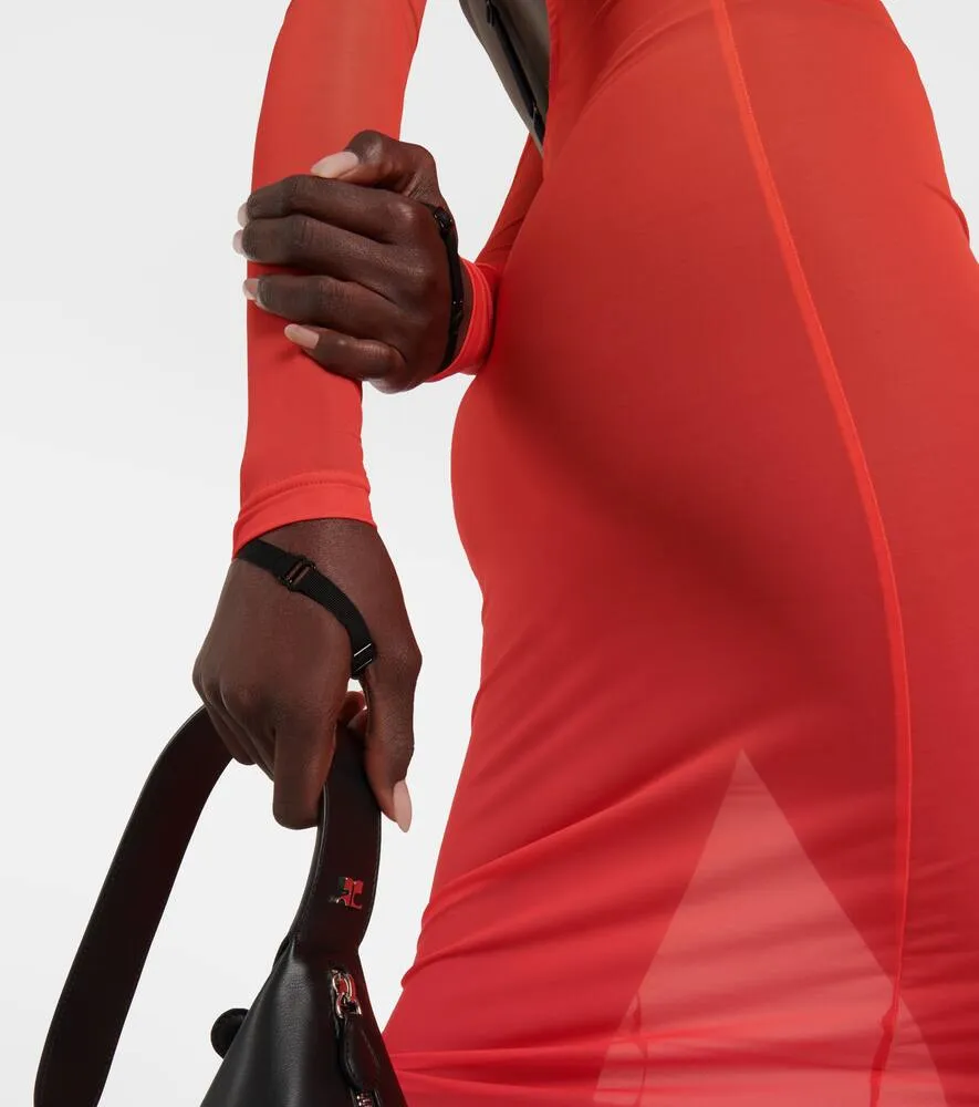 Courreges Gradient semi-sheer midi dress