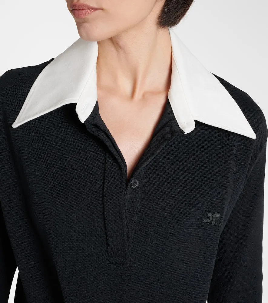 Courreges Twist cotton-blend piqu√É¬© polo dress