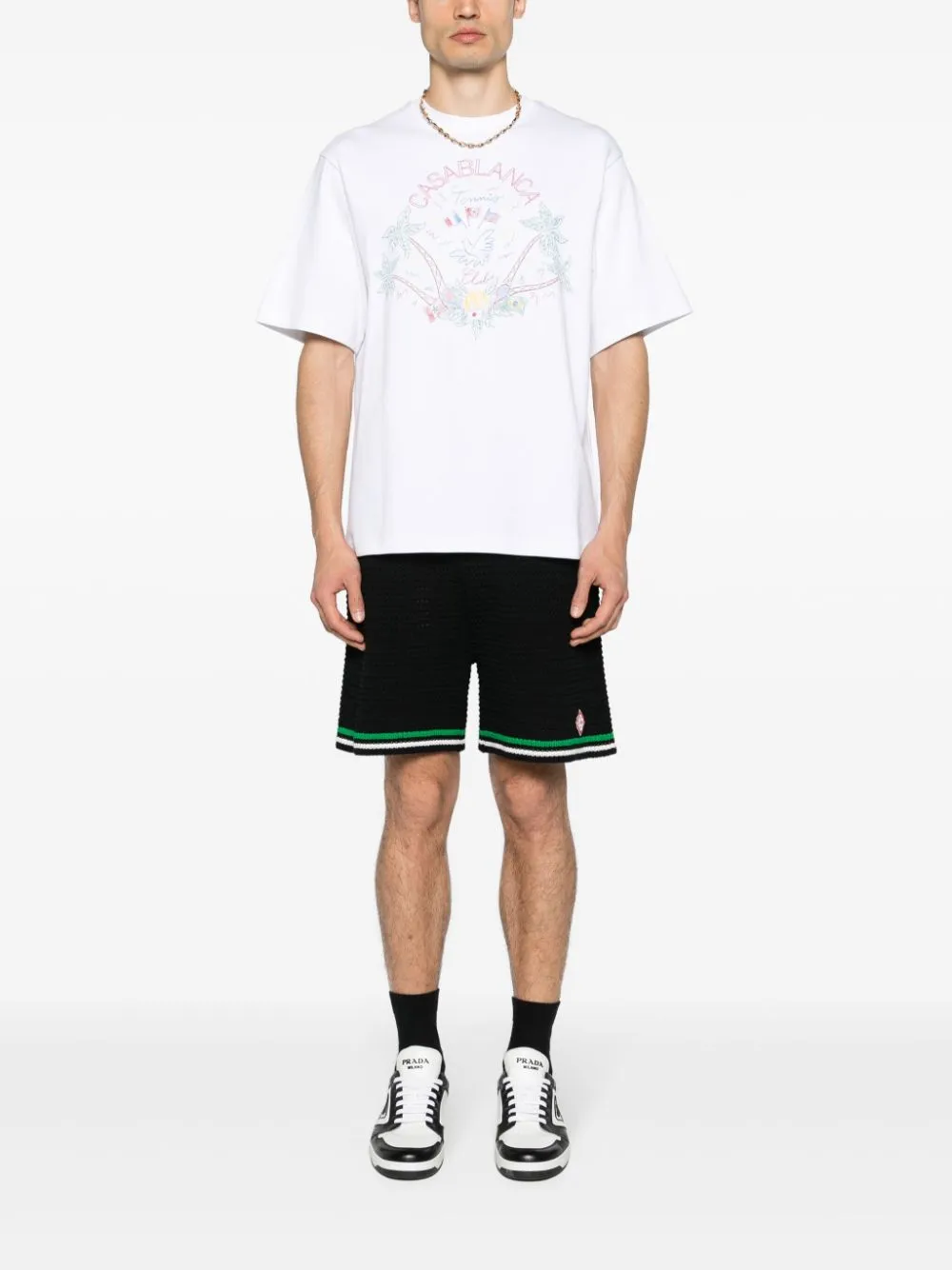 Crayon Tennis-print T-shirt