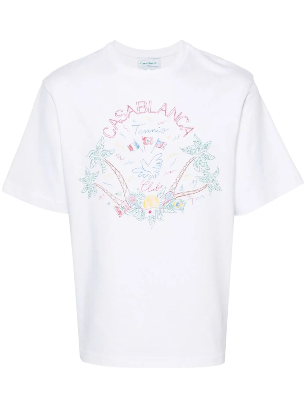 Crayon Tennis-print T-shirt
