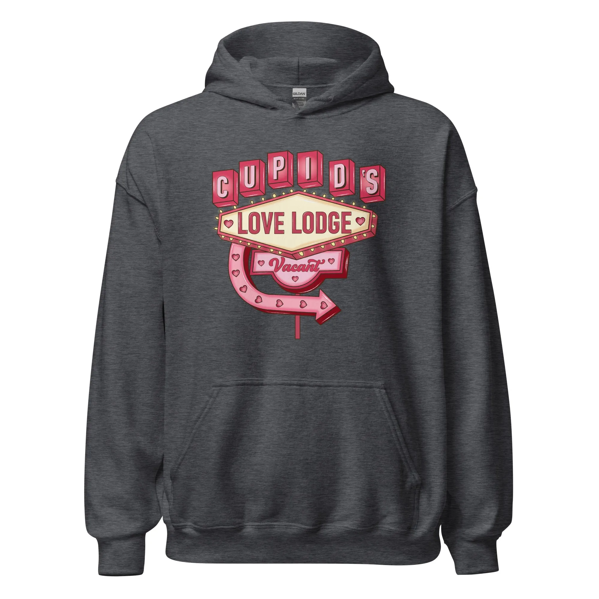 Cupid’s Love Lodge -  Cozy Valentine’s Day Hoodie - Romantic Designs for 2025