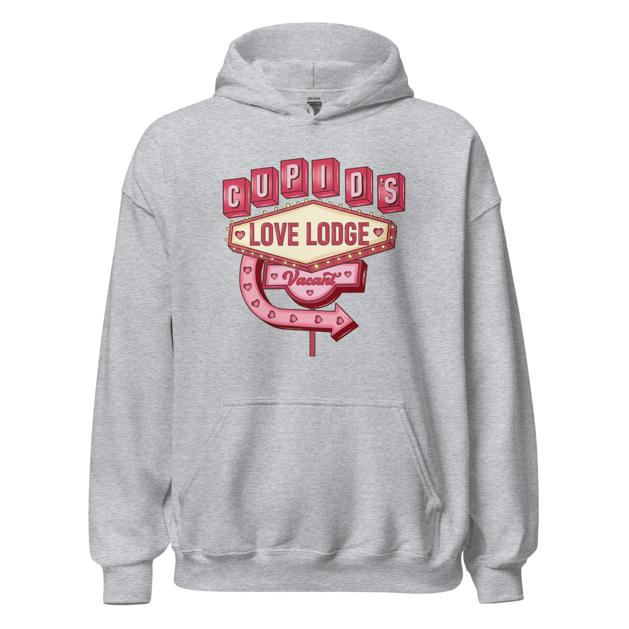 Cupid’s Love Lodge -  Cozy Valentine’s Day Hoodie - Romantic Designs for 2025