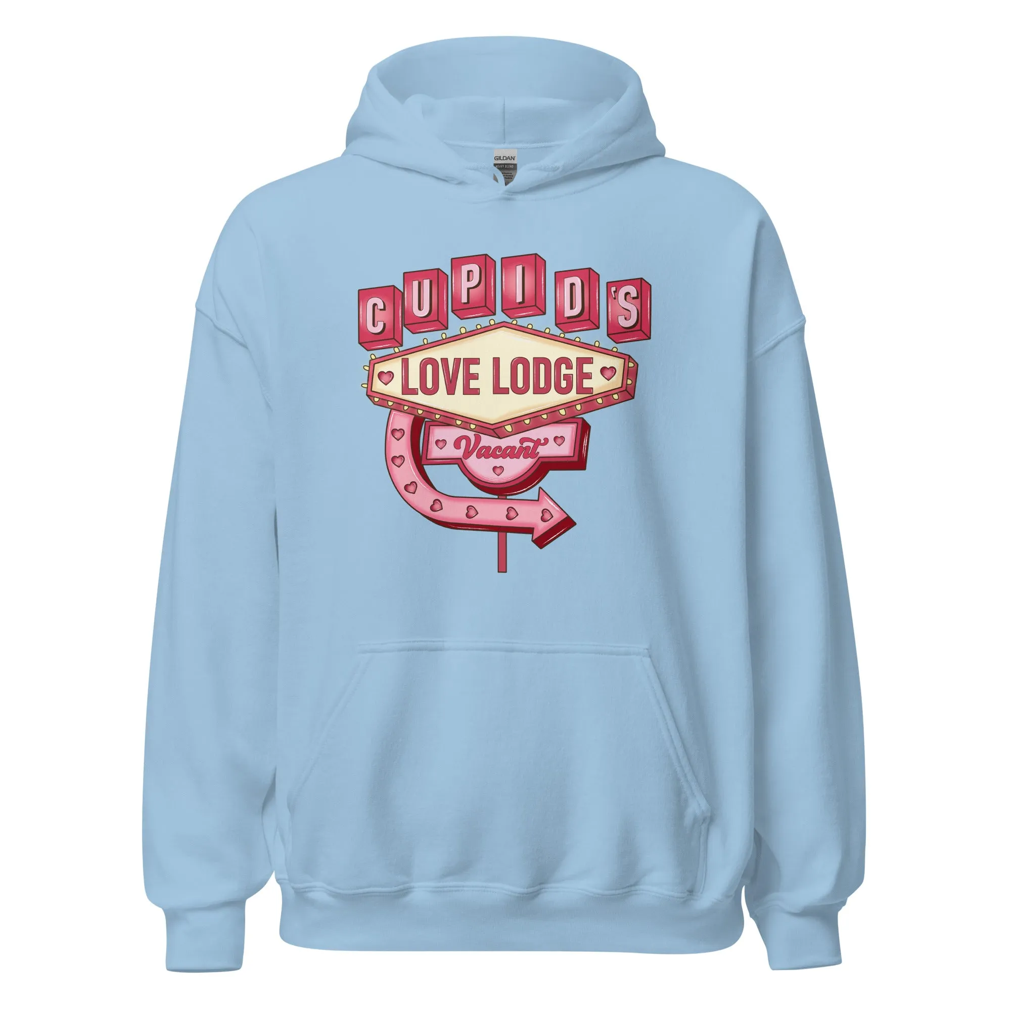 Cupid’s Love Lodge -  Cozy Valentine’s Day Hoodie - Romantic Designs for 2025