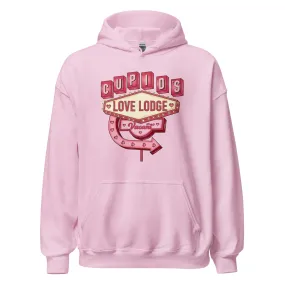 Cupid’s Love Lodge -  Cozy Valentine’s Day Hoodie - Romantic Designs for 2025