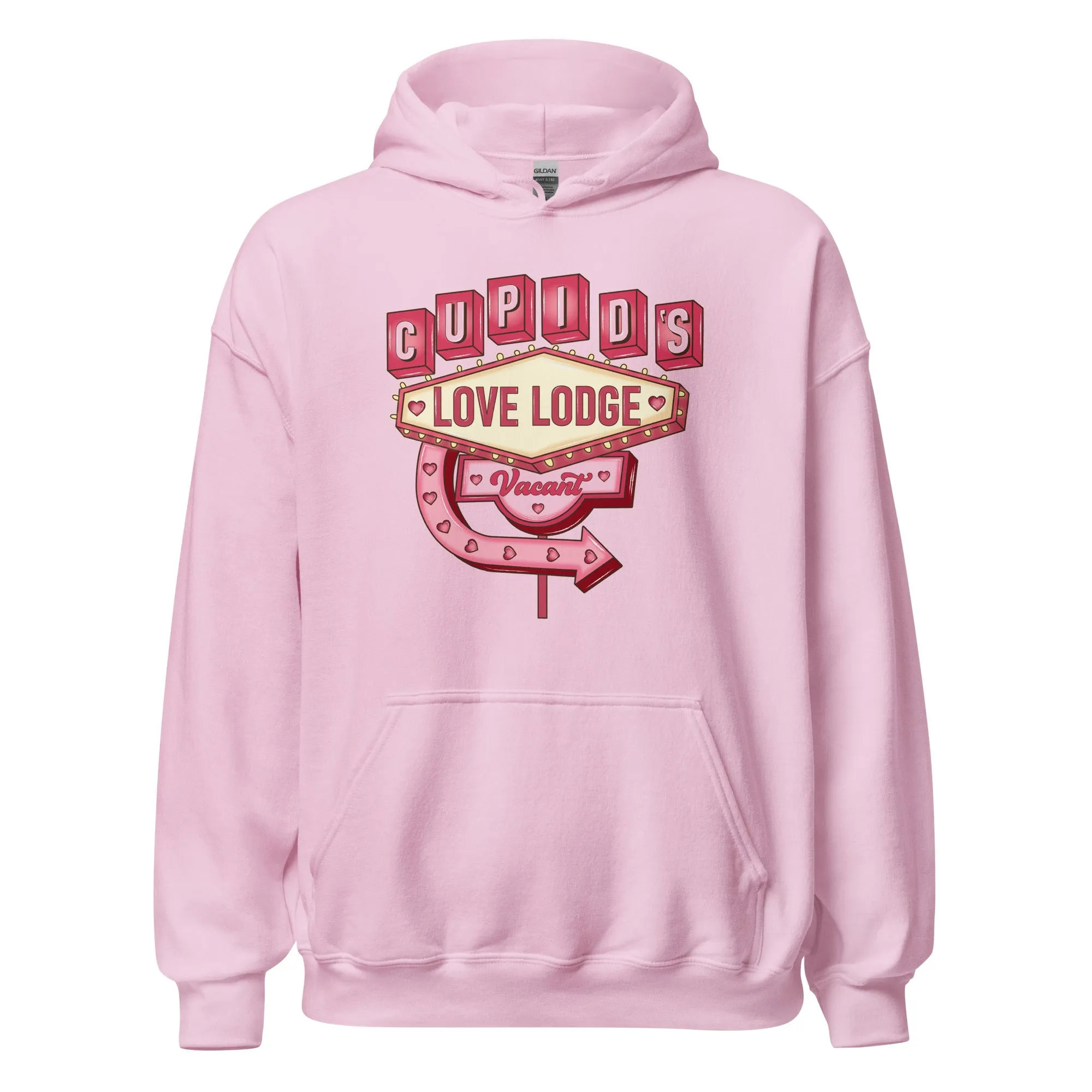 Cupid’s Love Lodge -  Cozy Valentine’s Day Hoodie - Romantic Designs for 2025