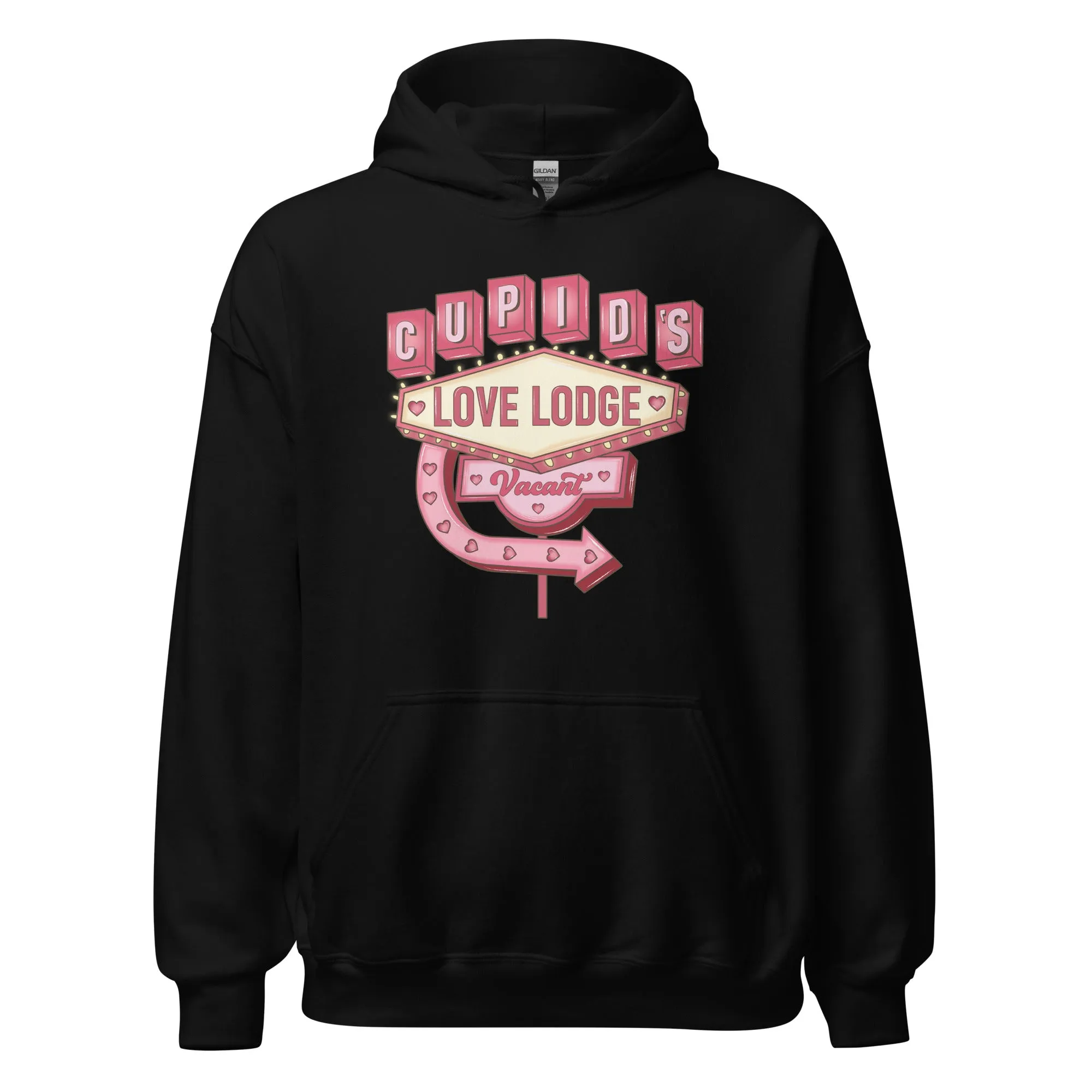 Cupid’s Love Lodge -  Cozy Valentine’s Day Hoodie - Romantic Designs for 2025