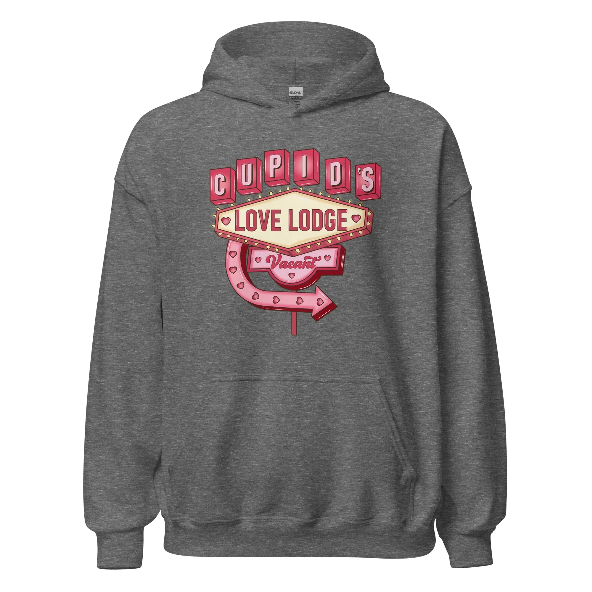 Cupid’s Love Lodge -  Cozy Valentine’s Day Hoodie - Romantic Designs for 2025