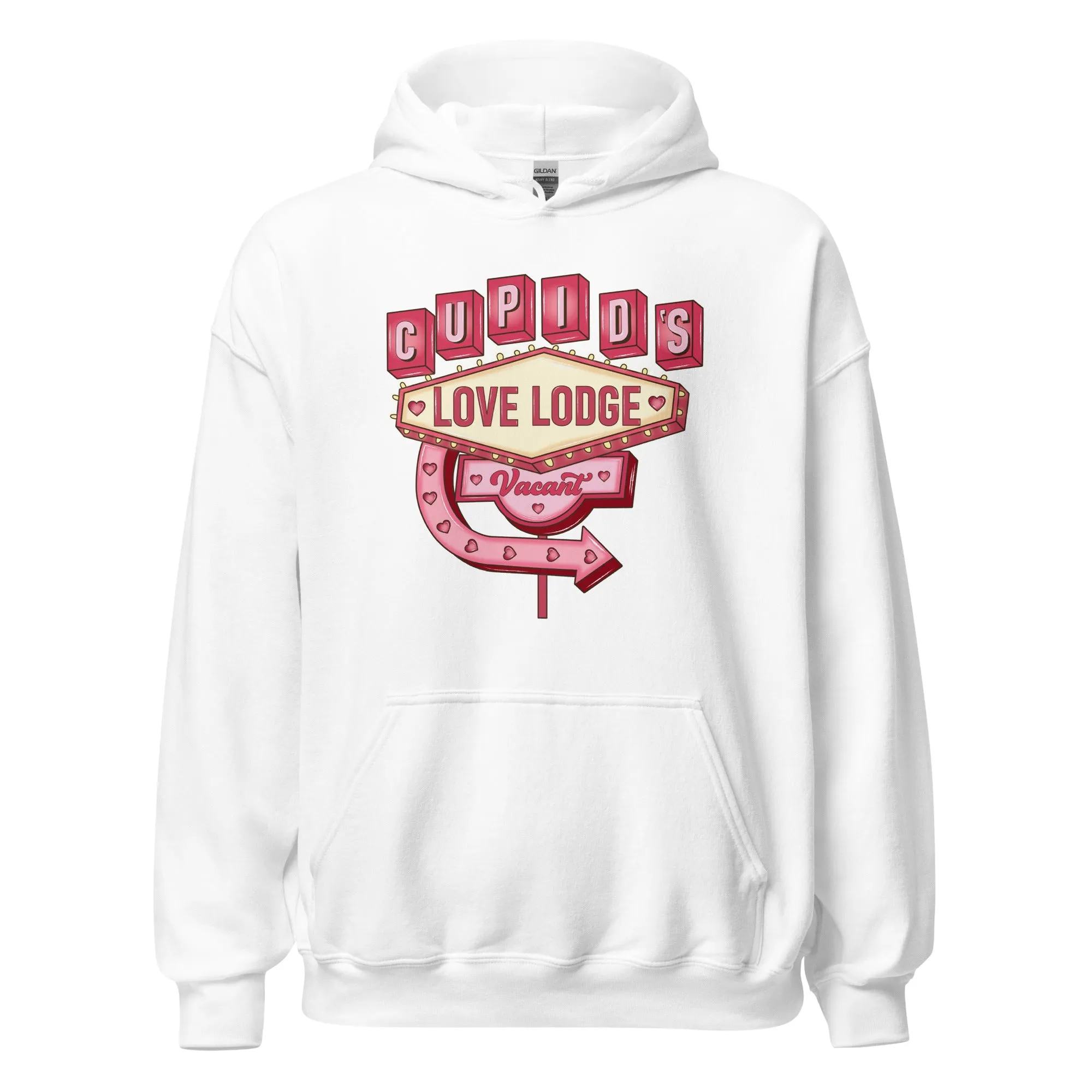 Cupid’s Love Lodge -  Cozy Valentine’s Day Hoodie - Romantic Designs for 2025