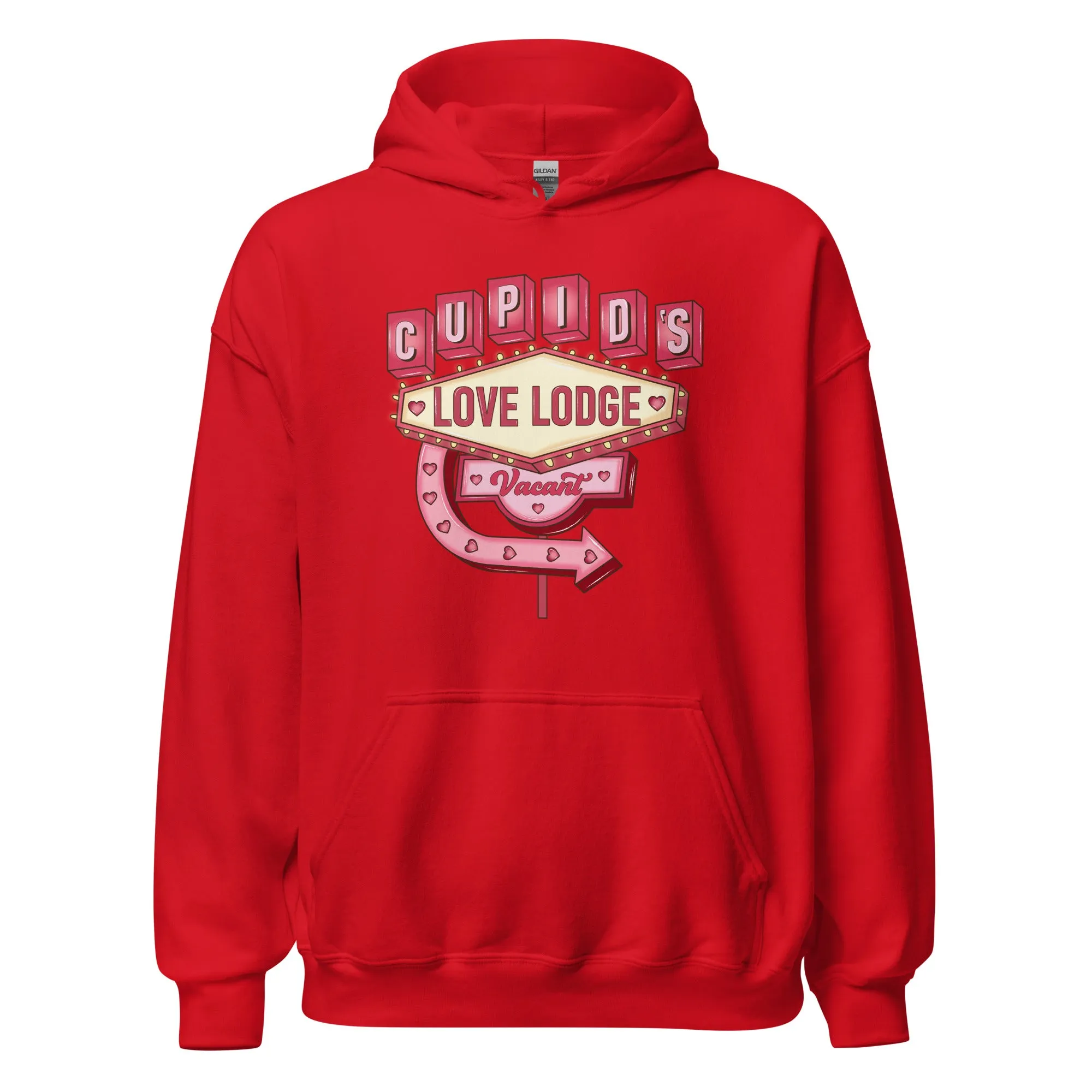 Cupid’s Love Lodge -  Cozy Valentine’s Day Hoodie - Romantic Designs for 2025