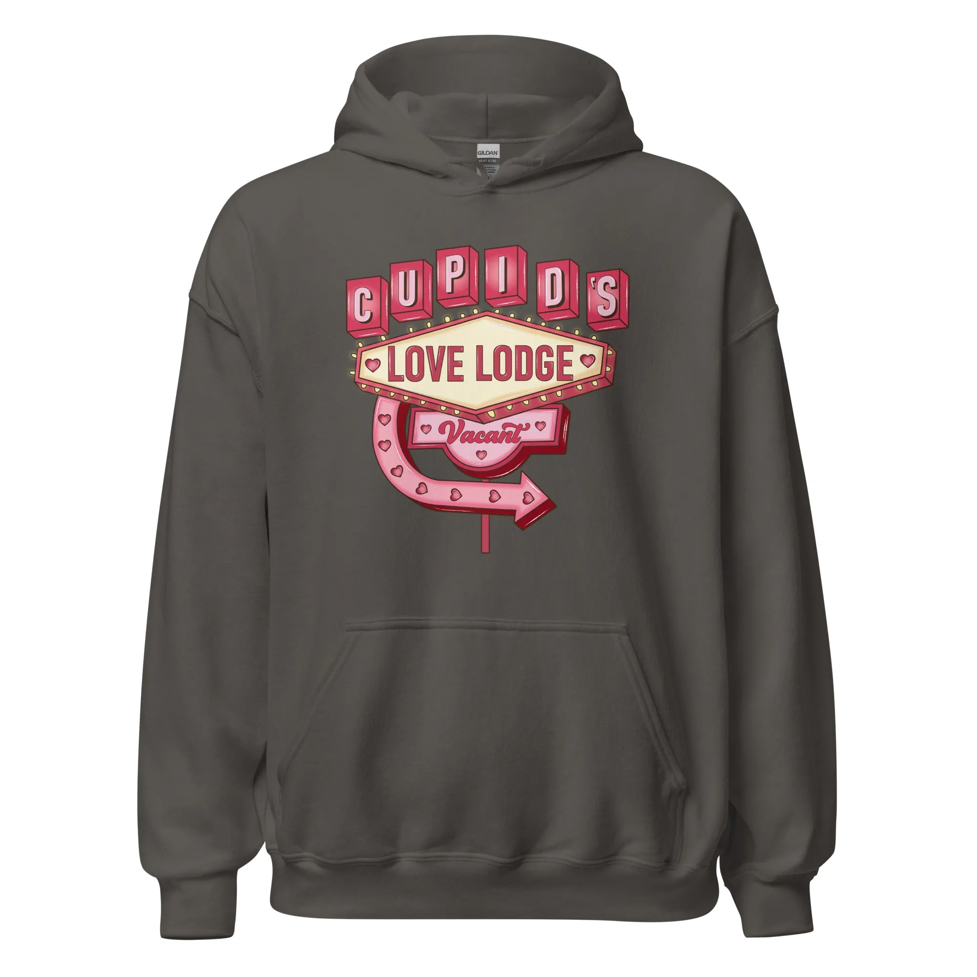 Cupid’s Love Lodge -  Cozy Valentine’s Day Hoodie - Romantic Designs for 2025