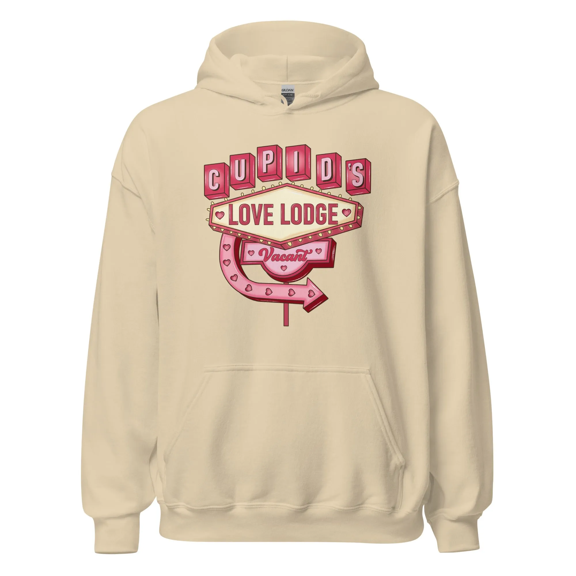 Cupid’s Love Lodge -  Cozy Valentine’s Day Hoodie - Romantic Designs for 2025