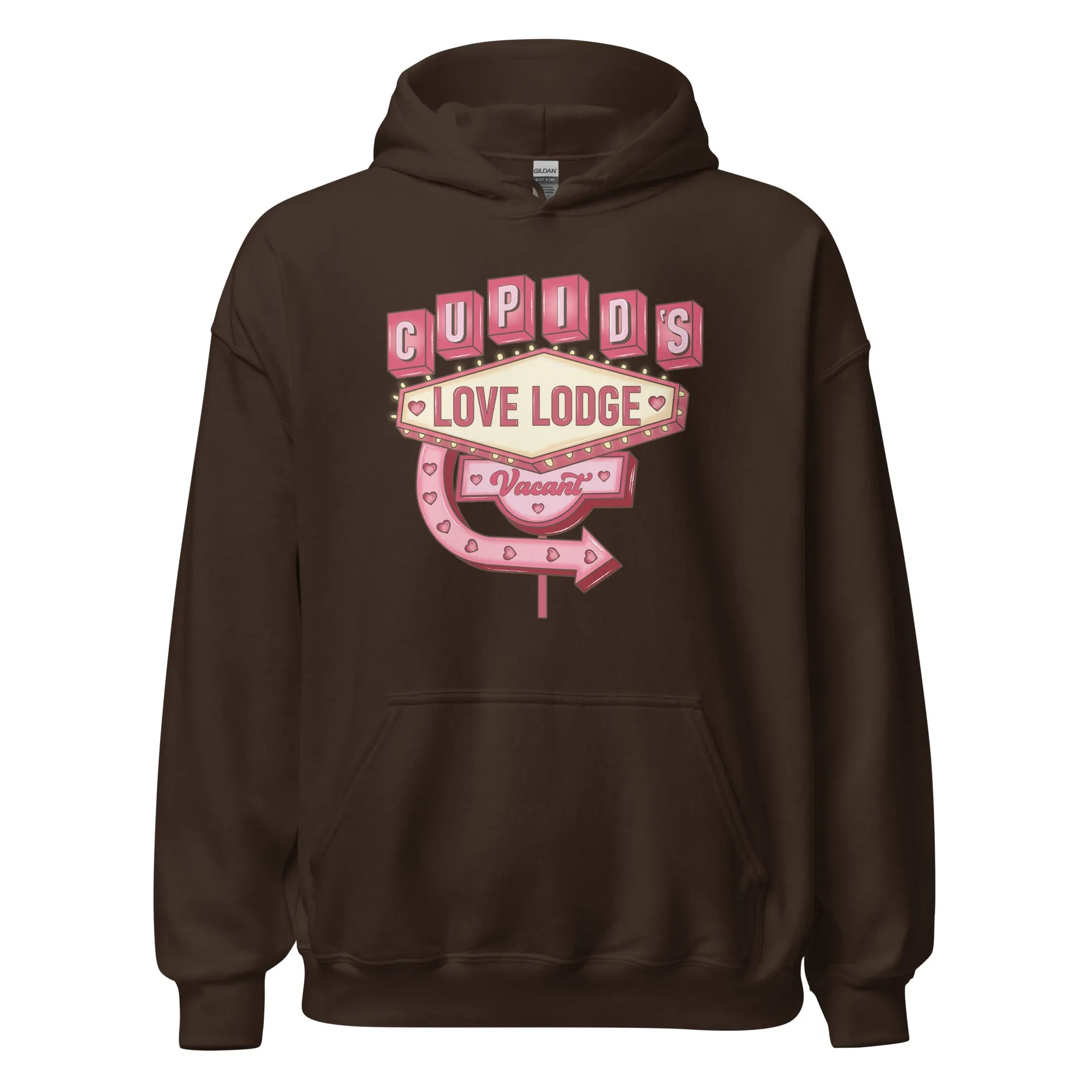 Cupid’s Love Lodge -  Cozy Valentine’s Day Hoodie - Romantic Designs for 2025