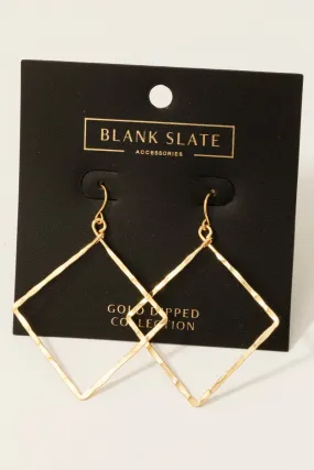 Diamond Shape Gold Earrings