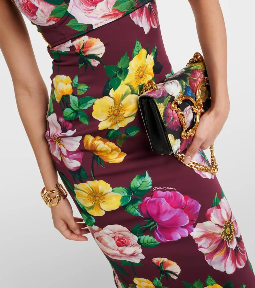 Dolce&Gabbana Floral silk-blend bustier midi dress