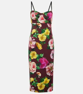 Dolce&Gabbana Floral silk-blend bustier midi dress